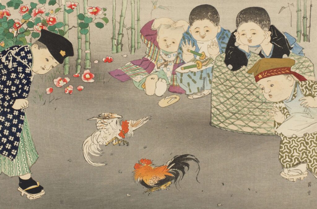 山本昇雲 「子供風俗画帖 子供あそび 大決戦」 （1906）